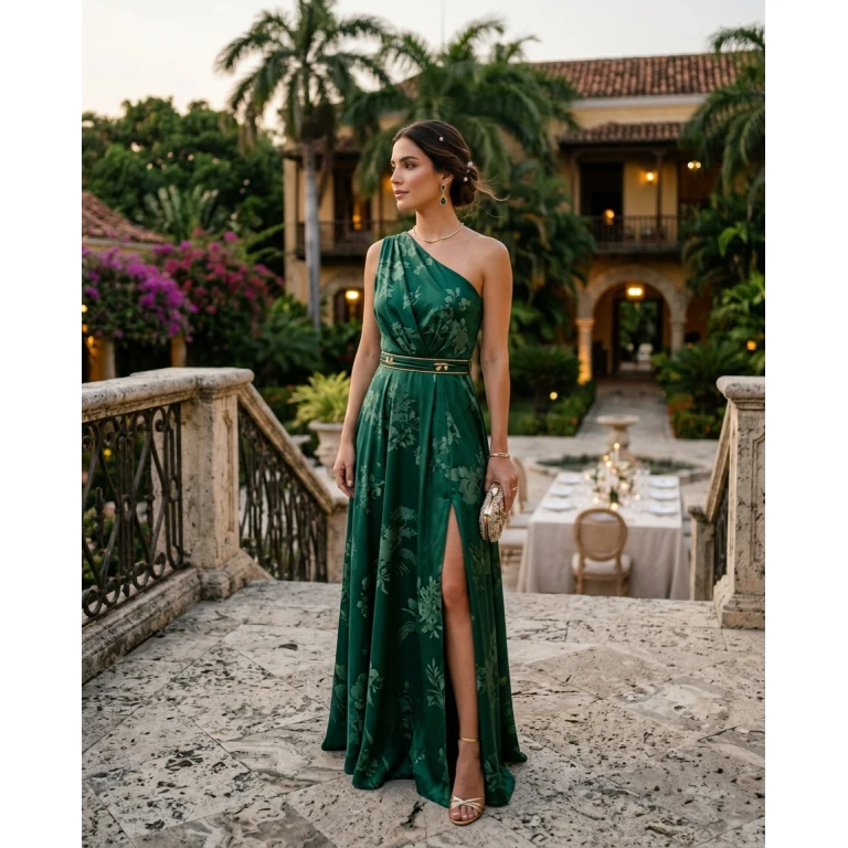 Gemma Deeks Style Guide: Formal attire dinner outfit in Colombia Summer 2026