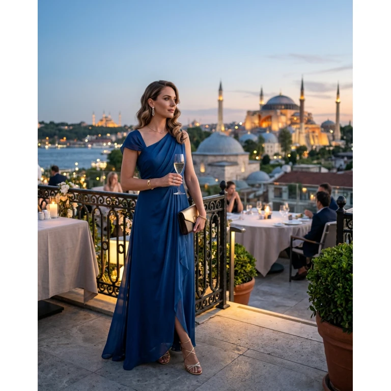 Gemma Deeks Style Guide: Formal attire dinner outfit in Istanbul Summer 2026