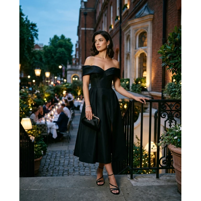 Gemma Deeks Style Guide: Formal attire dinner outfit in London Summer 2026