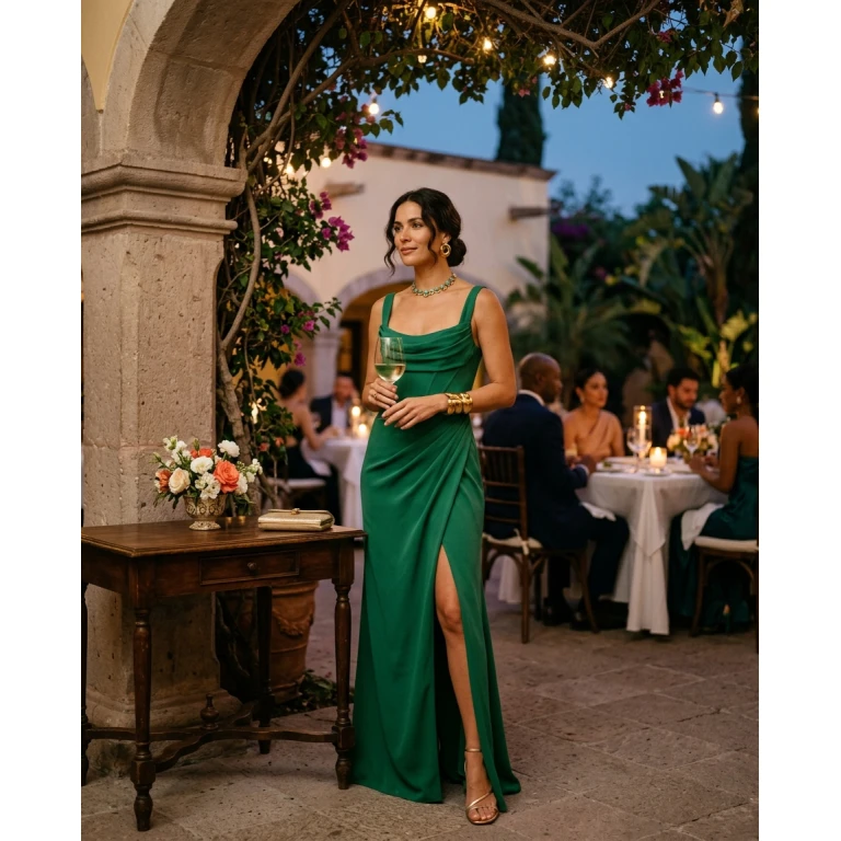 Gemma Deeks Style Guide: Formal attire dinner outfit in Mexico Summer 2026