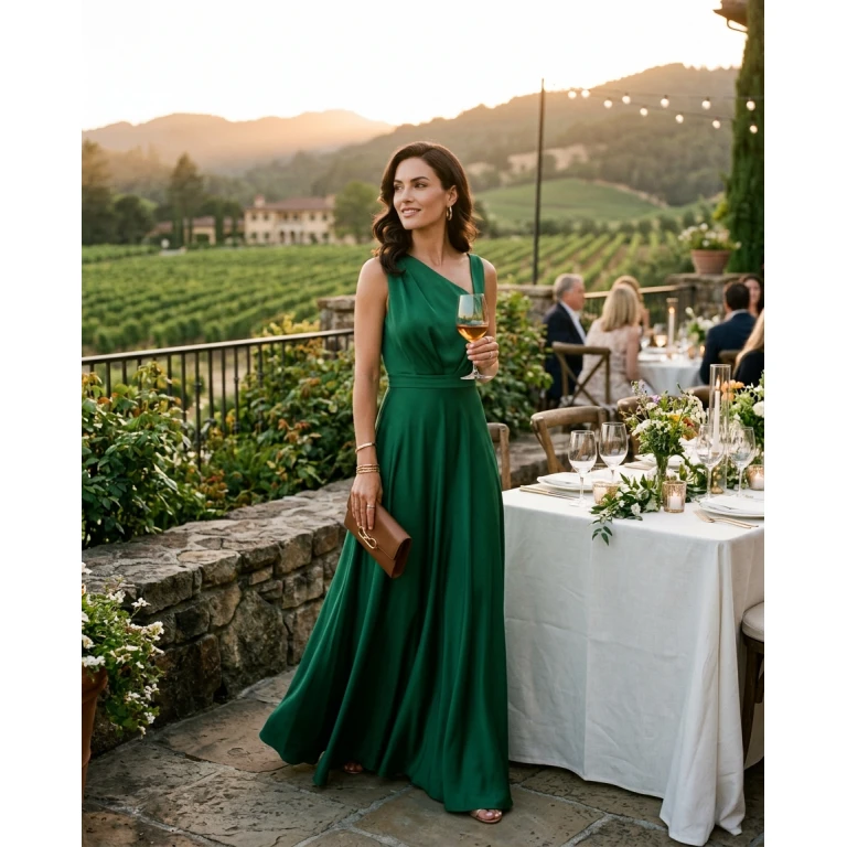 Gemma Deeks Style Guide: Formal attire dinner outfit in Napa Valley Summer 2026