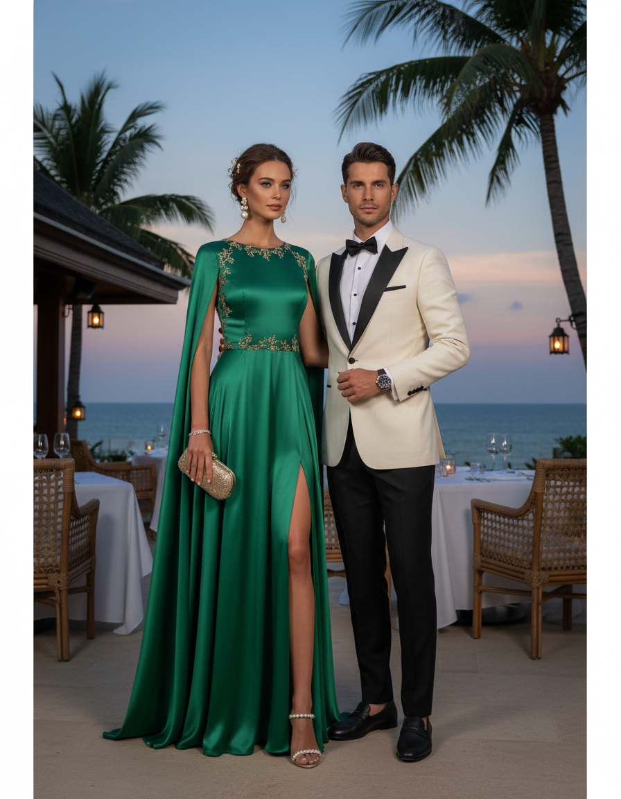 Gemma Deeks Style Guide: Formal attire dinner outfit in Phuket Summer 2026