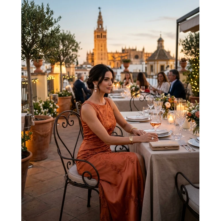 Gemma Deeks Style Guide: Formal attire dinner outfit in Spain Summer 2026