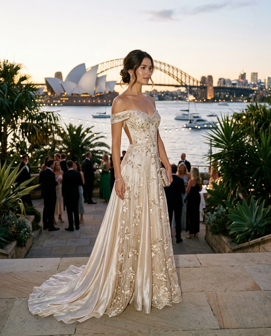 Gemma Deeks Style Guide: Formal attire gala gown in Australia Summer 2026