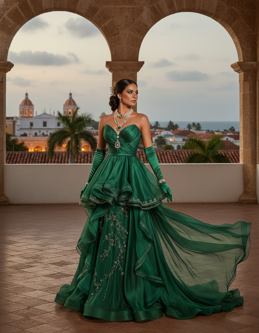 Gemma Deeks Style Guide: Formal attire gala gown in Colombia Summer 2026