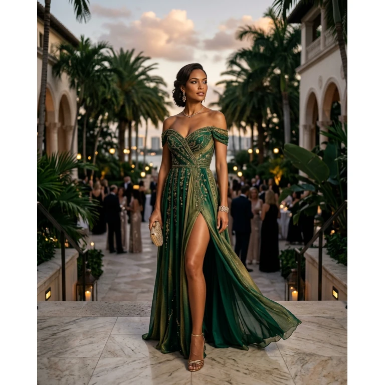 Gemma Deeks Style Guide: Formal attire gala gown in Florida Summer 2026