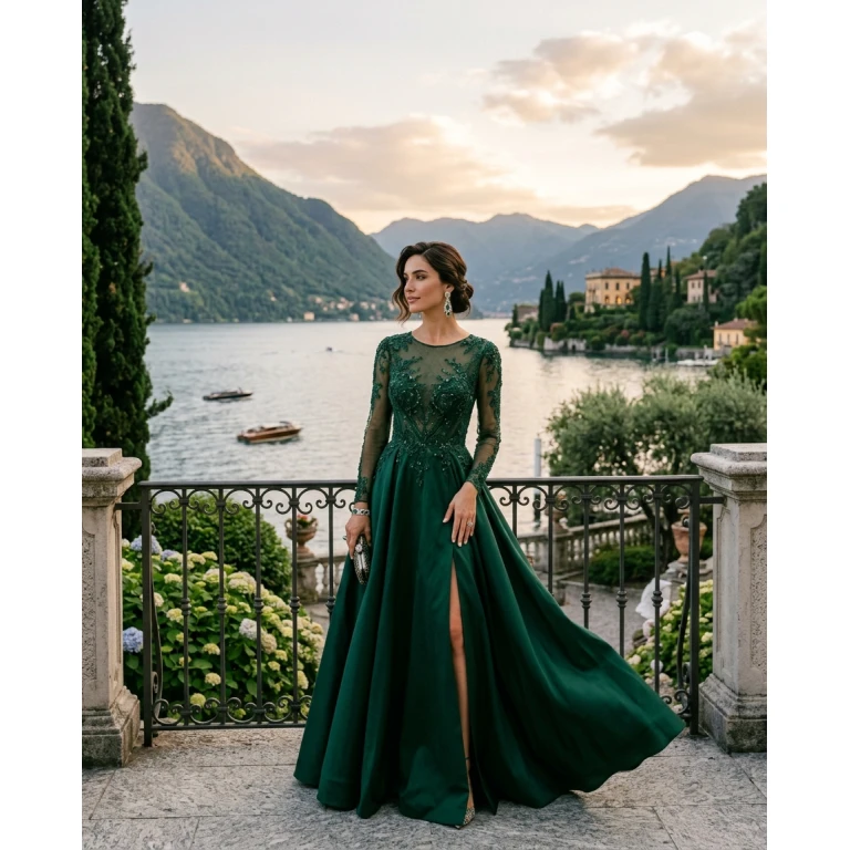 Gemma Deeks Style Guide: Formal attire gala gown in Lake Como Summer 2026