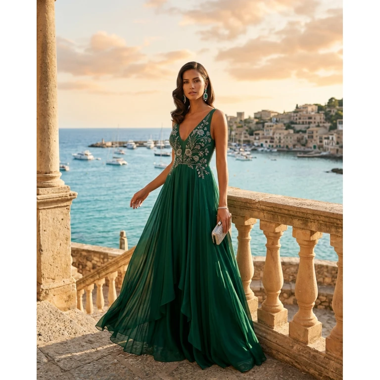 Gemma Deeks Style Guide: Formal attire gala gown in Majorca Summer 2026