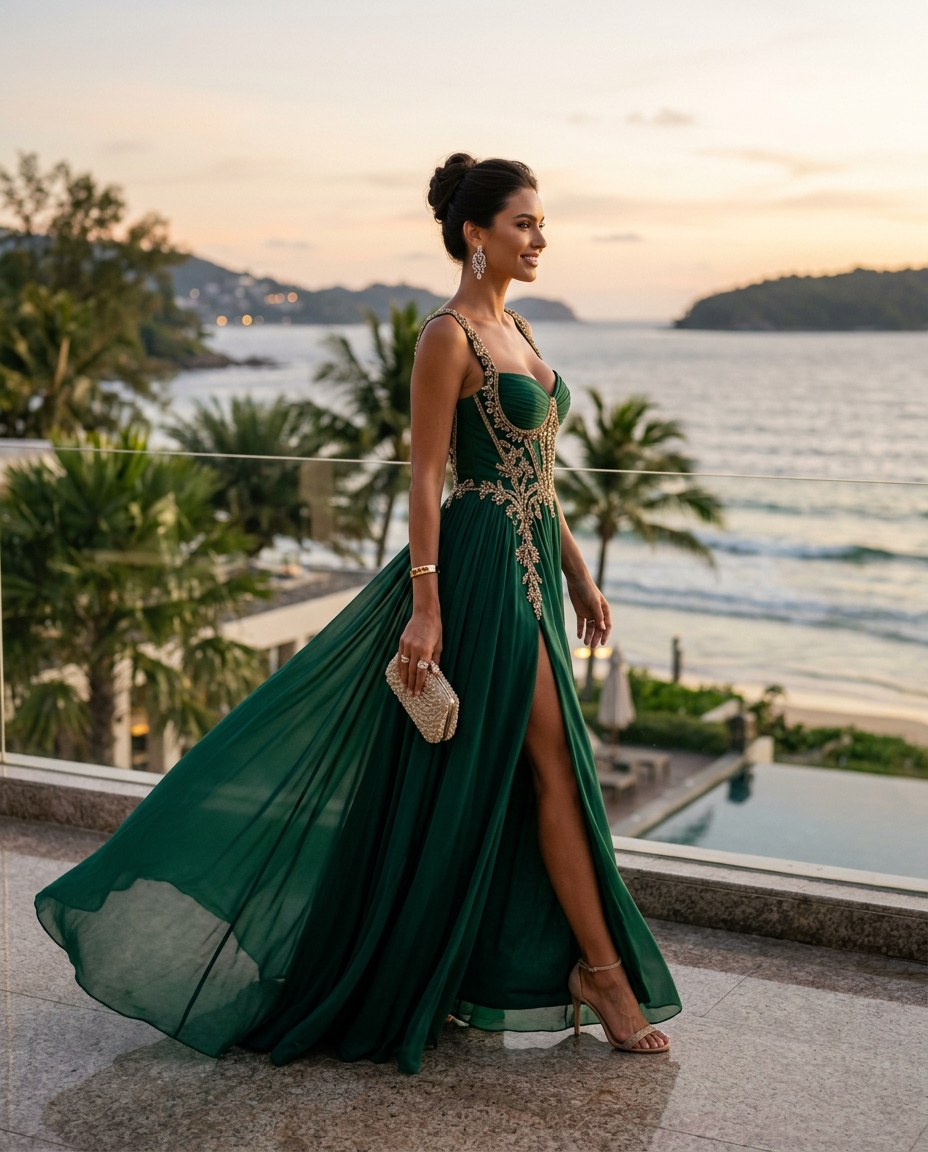 Gemma Deeks Style Guide: Formal attire gala gown in Phuket Summer 2026