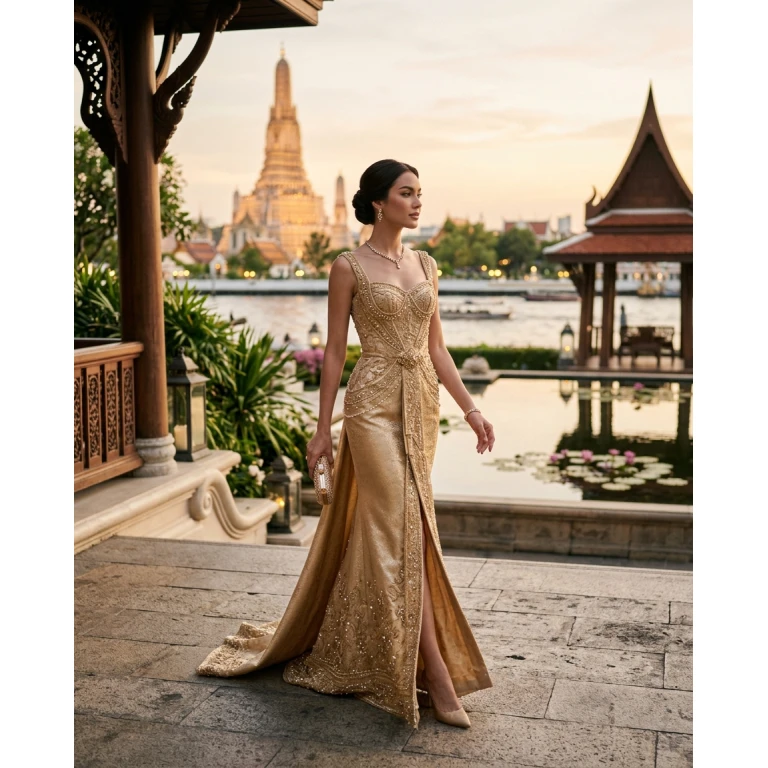 Gemma Deeks Style Guide: Formal attire gala gown in Thailand Summer 2026