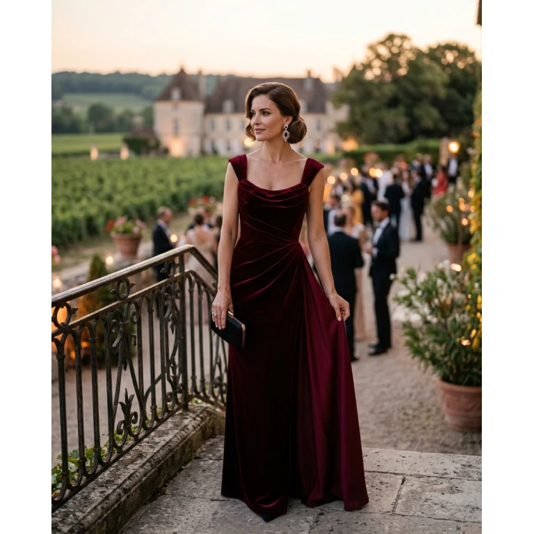 Gemma Deeks Style Guide: Formal attire Holiday parties in Burgundy Summer 2026