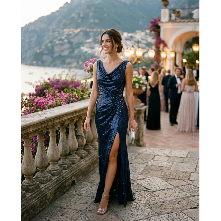 Gemma Deeks Style Guide: Formal attire Holiday parties in Capri Summer 2026