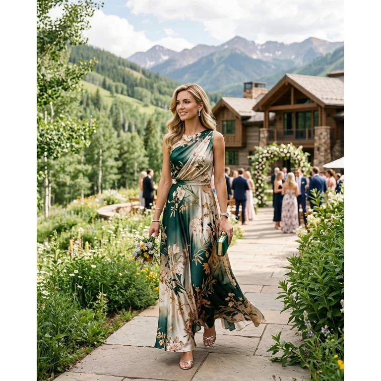 Gemma Deeks Style Guide: Formal attire wedding guest dress in Aspen Summer 2026