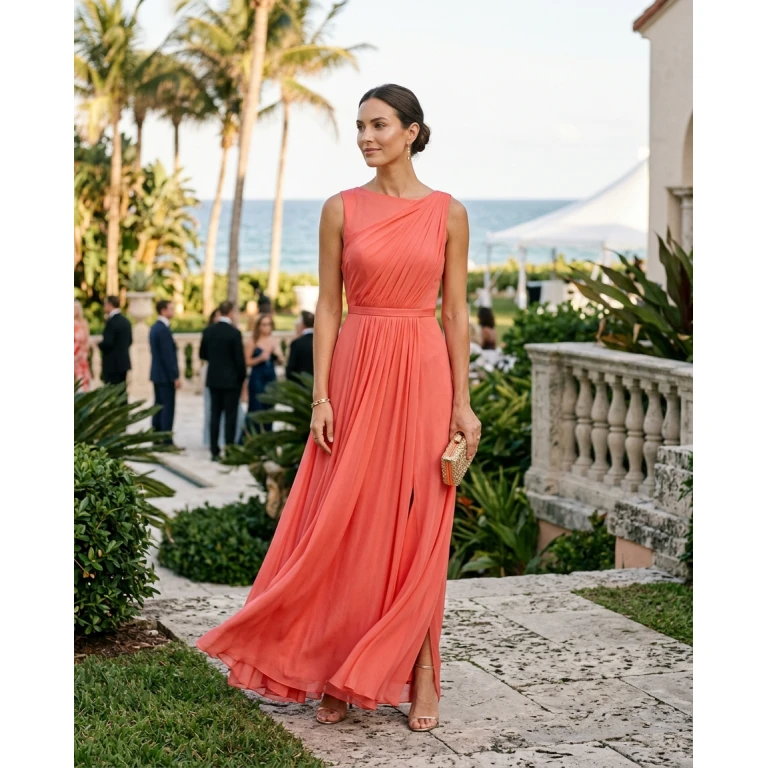 Gemma Deeks Style Guide: Formal attire wedding guest dress in Florida Summer 2026