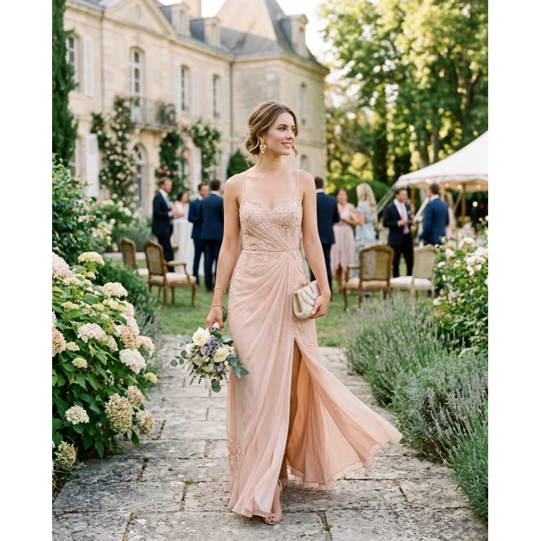 Gemma Deeks Style Guide: Formal attire wedding guest dress in France Summer 2026