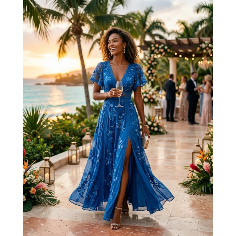 Gemma Deeks Style Guide: Formal attire wedding guest dress in Montego Bay Summer 2026