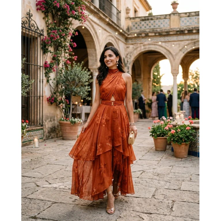 Gemma Deeks Style Guide: Formal attire wedding guest dress in Spain Summer 2026