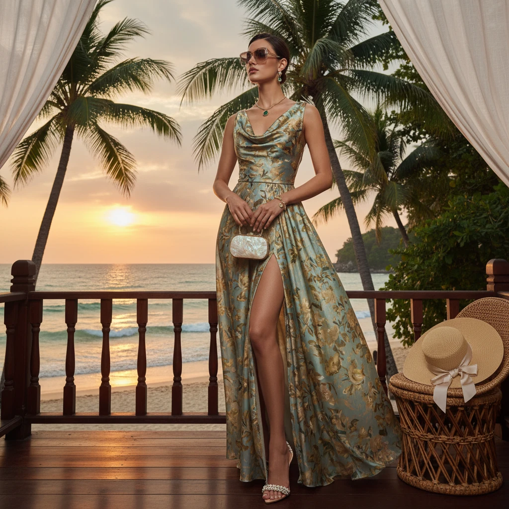 Gemma Deeks Style Guide: Formal attire wedding guest dress in Thailand Summer 2026