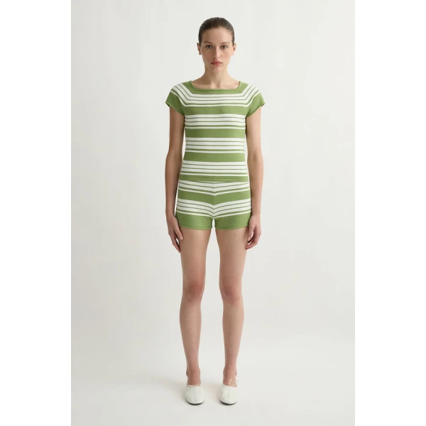Posse Anna Short – sustainable Shorts in Green from Australian designer at Luxury Shoes .