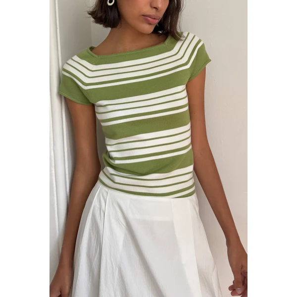 Posse Anna Top – sustainable Tops in Green from Australian designer at Luxury Shoes .