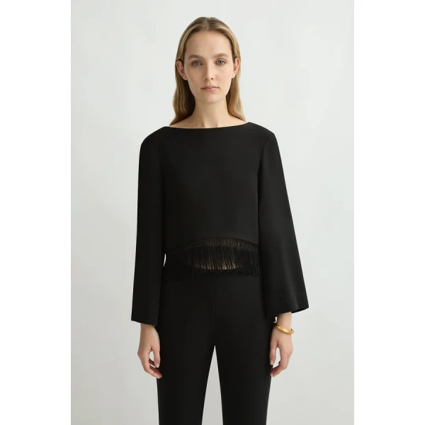 Posse Bianca Blouse – sustainable Tops in Black from Australian designer at Luxury Shoes .