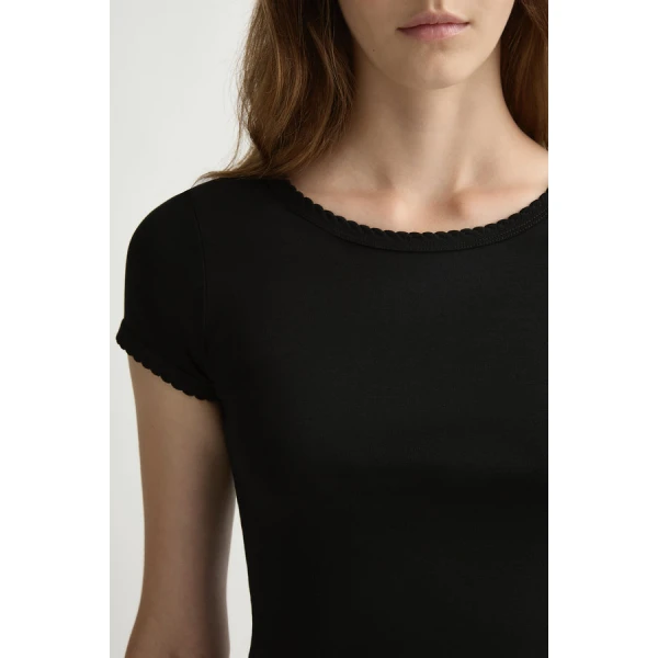 Posse Clover Tee – sustainable Tops in Black from Australian designer at Luxury Shoes .