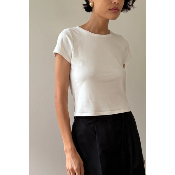 Posse Clover Tee – sustainable Tops in White from Australian designer at Luxury Shoes .