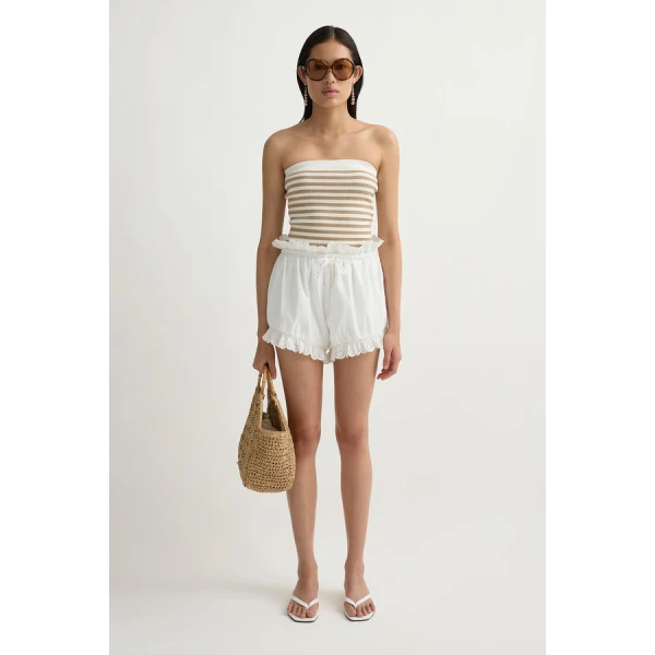 Posse Ezra Short – sustainable Shorts in White from Australian designer at Luxury Shoes .