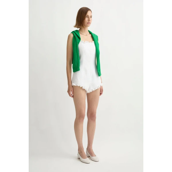 Posse Florence Romper – sustainable Jumpsuit in White from Australian designer at Luxury Shoes .