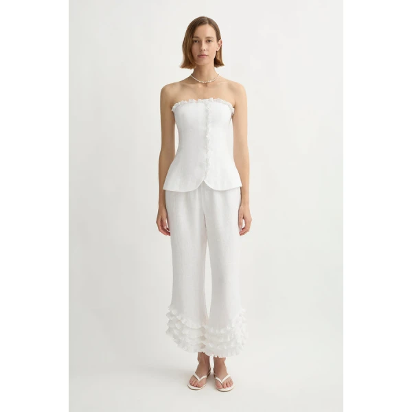 Posse Florence Strapless Top – sustainable Tops in White from Australian designer at Luxury Shoes .