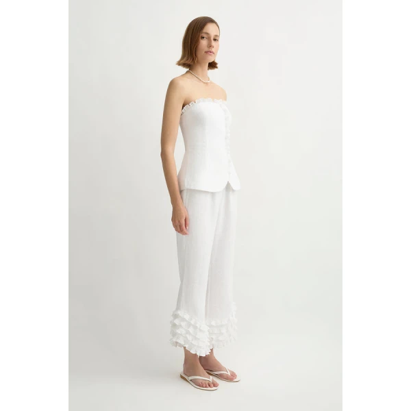 Posse Florence Strapless Top – sustainable Tops in White from Australian designer at Luxury Shoes .
