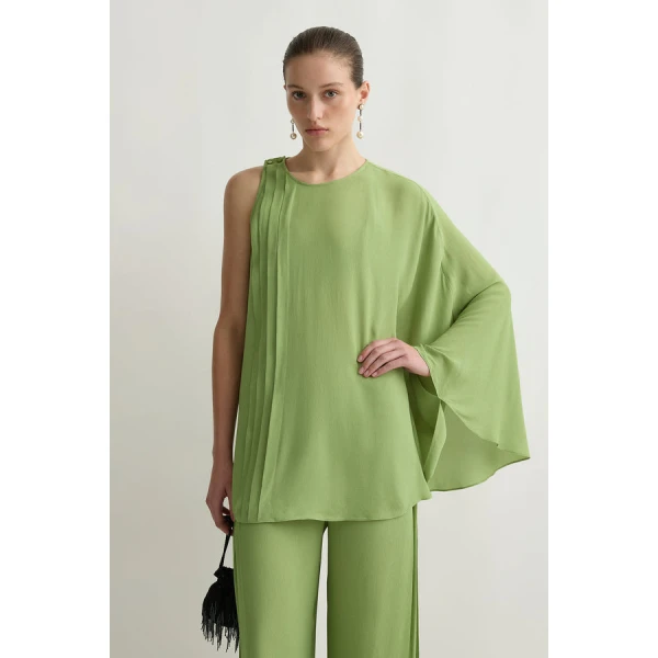 Posse Jane One Shoulder Top – sustainable Tops in Green from Australian designer at Luxury Shoes .