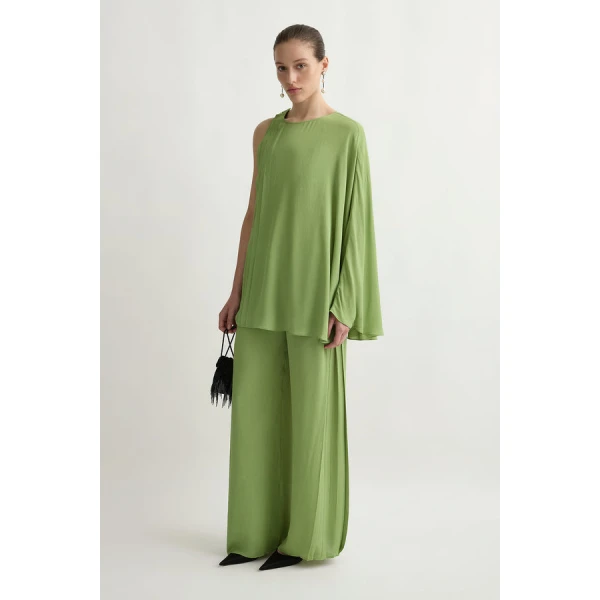 Posse Jane One Shoulder Top – sustainable Tops in Green from Australian designer at Luxury Shoes .