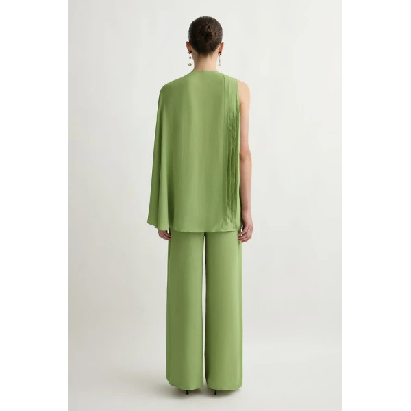 Posse Jane One Shoulder Top – sustainable Tops in Green from Australian designer at Luxury Shoes .