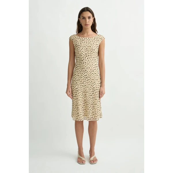 Posse Leo Dress – sustainable Dresses in Beige from Australian designer at Luxury Shoes .