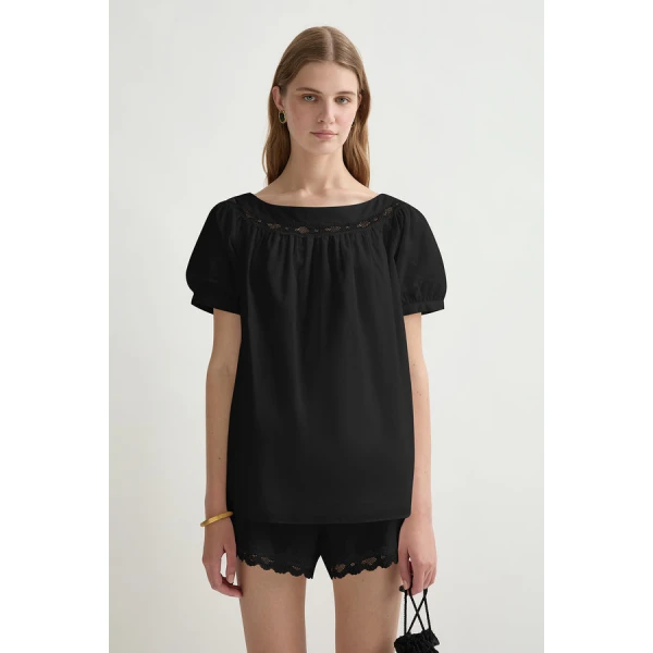 Posse Marilyn Blouse – sustainable Tops in Black from Australian designer at Luxury Shoes .