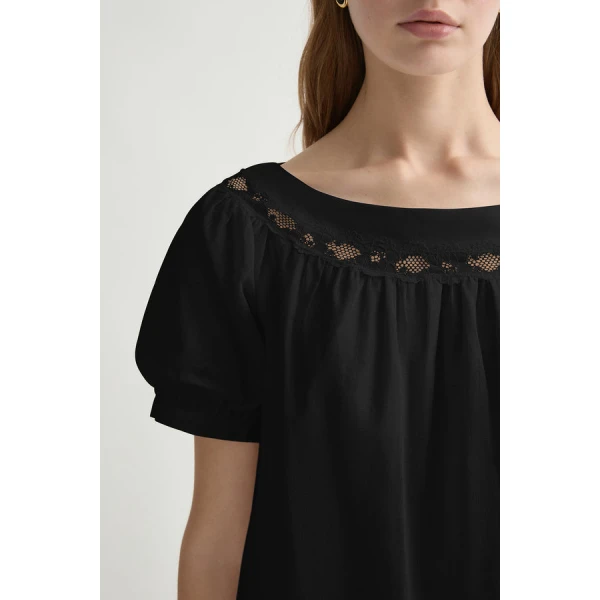 Posse Marilyn Blouse – sustainable Tops in Black from Australian designer at Luxury Shoes .
