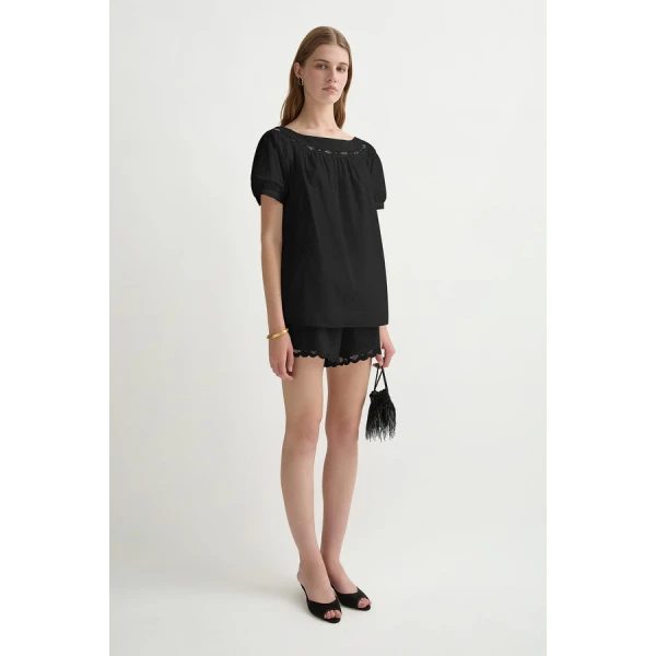 Posse Marilyn Blouse – sustainable Tops in Black from Australian designer at Luxury Shoes .