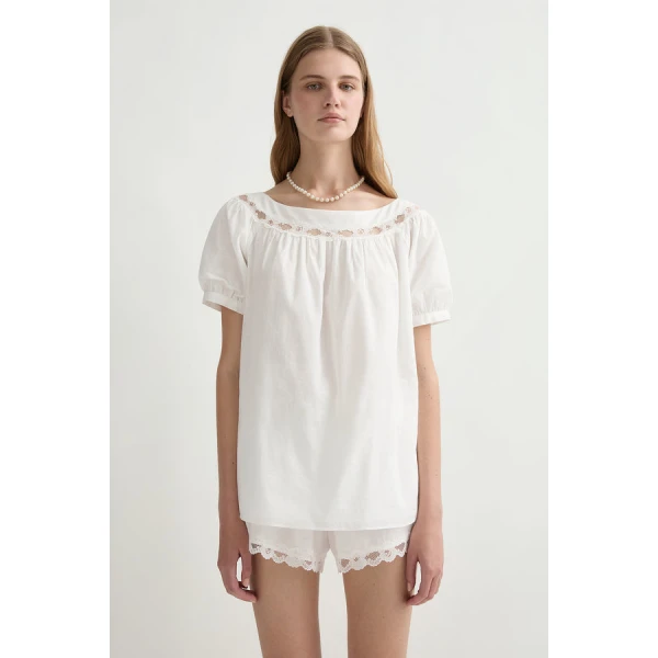Posse Marilyn Short – sustainable Shorts in White from Australian designer at Luxury Shoes .