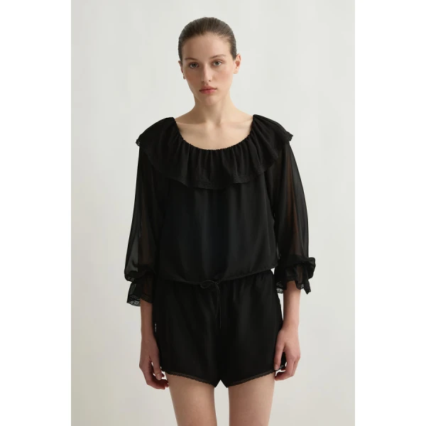 Posse Priscilla Blouse – sustainable Tops in Black from Australian designer at Luxury Shoes .