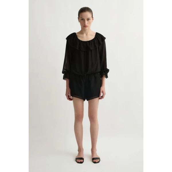 Posse Priscilla Blouse – sustainable Tops in Black from Australian designer at Luxury Shoes .