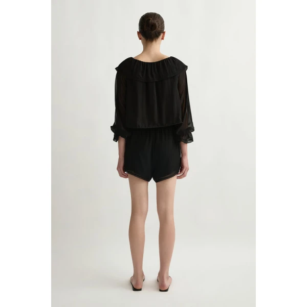 Posse Priscilla Blouse – sustainable Tops in Black from Australian designer at Luxury Shoes .