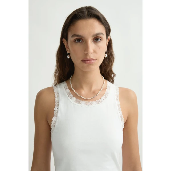 Posse Roberta Tank – sustainable Tops in White from Australian designer at Luxury Shoes .