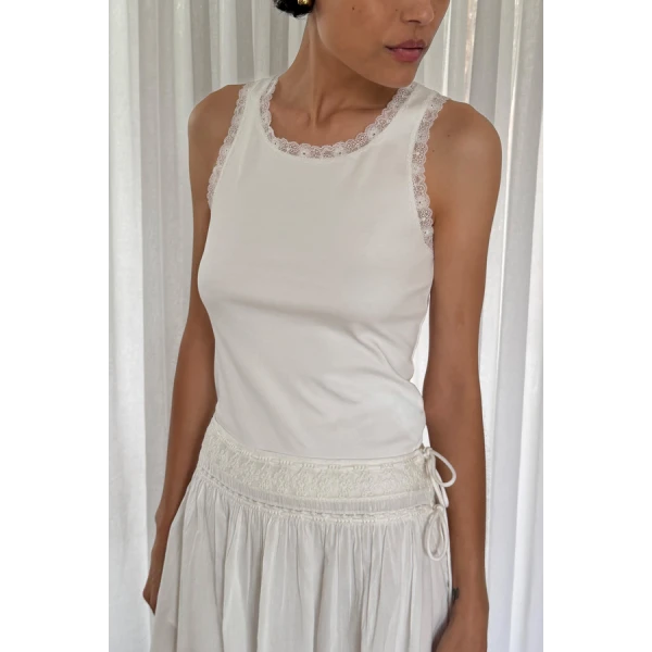 Posse Roberta Tank – sustainable Tops in White from Australian designer at Luxury Shoes .