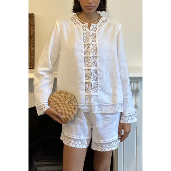 Posse Veronica Blouse – sustainable Tops in White from Australian designer at Luxury Shoes .