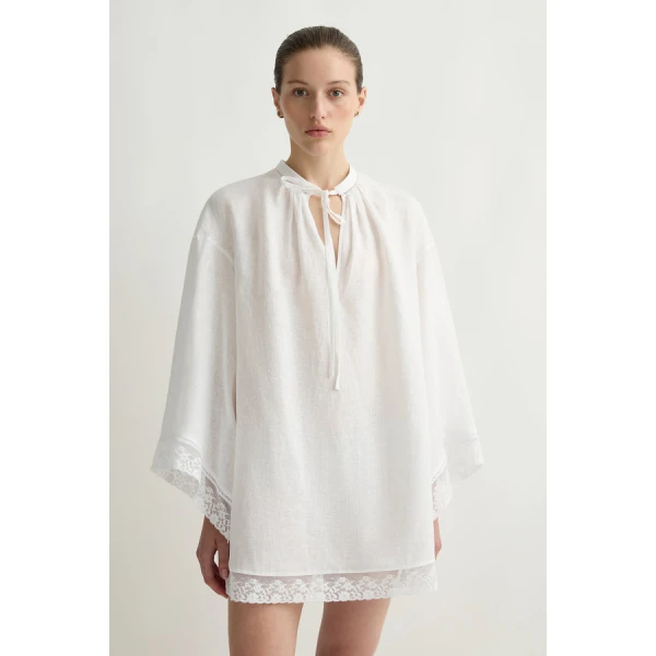 Posse Veronica Kaftan – sustainable Dresses in White from Australian designer at Luxury Shoes .