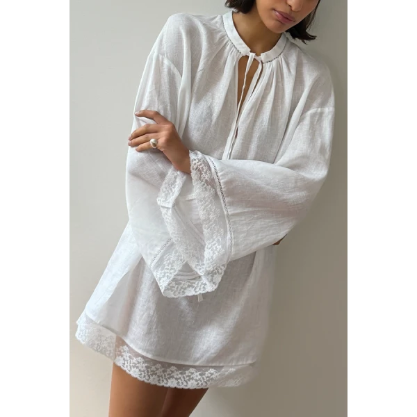 Posse Veronica Kaftan – sustainable Dresses in White from Australian designer at Luxury Shoes .