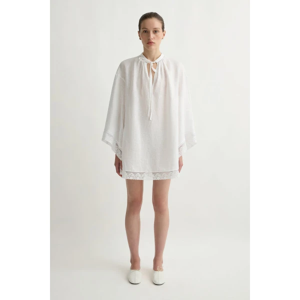 Posse Veronica Kaftan – sustainable Dresses in White from Australian designer at Luxury Shoes .