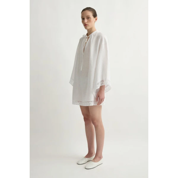 Posse Veronica Kaftan – sustainable Dresses in White from Australian designer at Luxury Shoes .