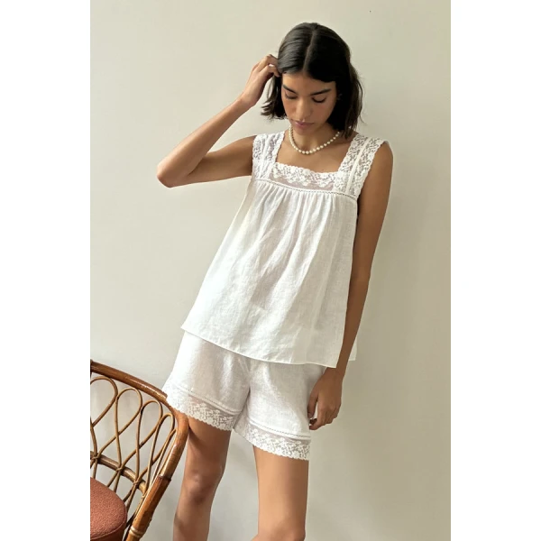 Posse Veronica Short – sustainable Shorts in White from Australian designer at Luxury Shoes .